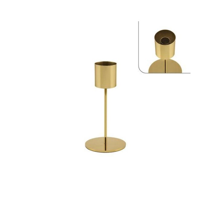 PORTACANDELE FERRO ORO H.20